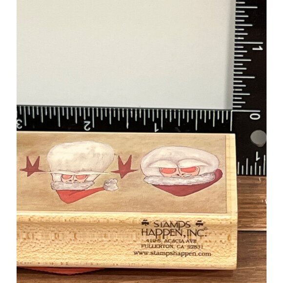 80360 Santa & Stars Wood Rubber Stamp STAMPS HAPPEN FIDDLESTIX PENNY LANE - Picture 4 of 5